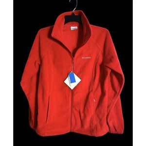 Columbia Women's Fleece Full Zip Jacket Red Adjustable RN 69724 NEW